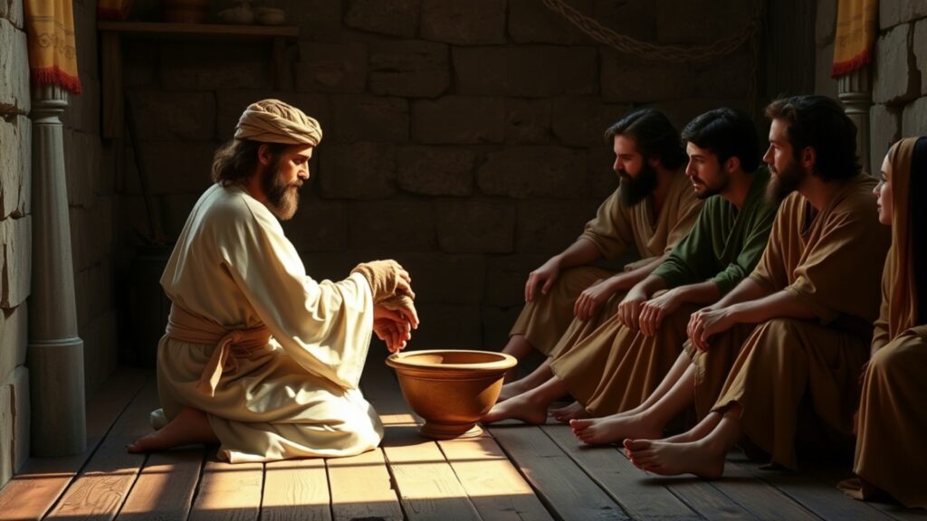8 Powerful Stories of Sacrifice in The Bible 9 Jesus washing his friends feet in humble service