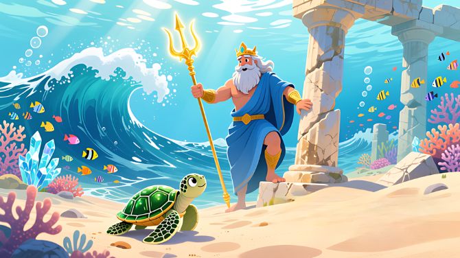 Poseidon and the Tiny Turtle