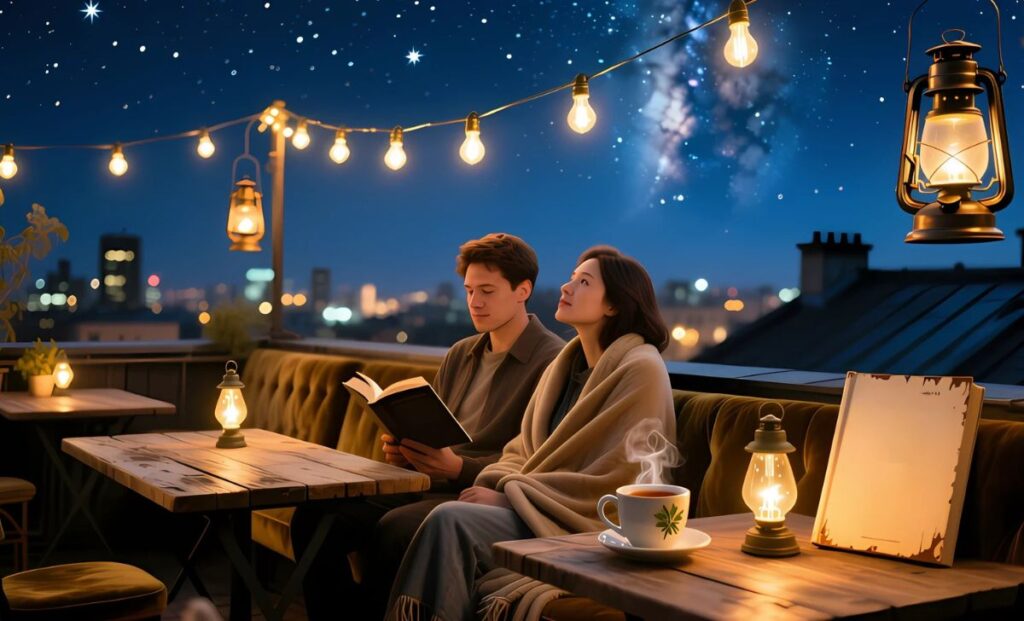 The Starlit Rooftop Cafe