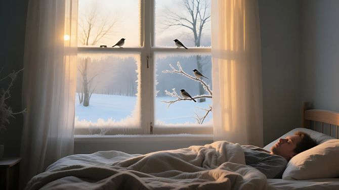 The Winter Morning Window