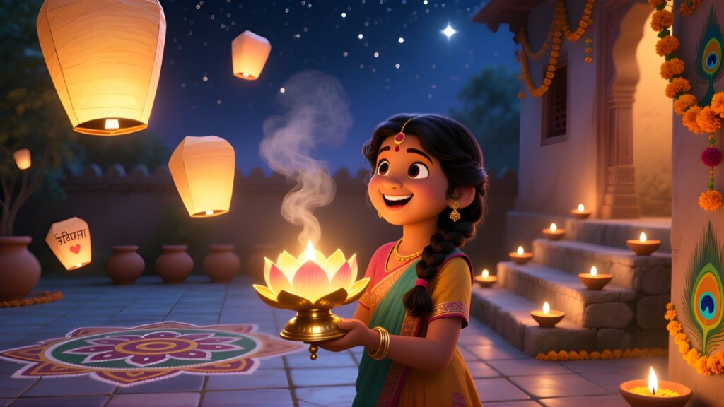 Diwali Stories for Kids 3 Riya and the Lantern of Wishes 1