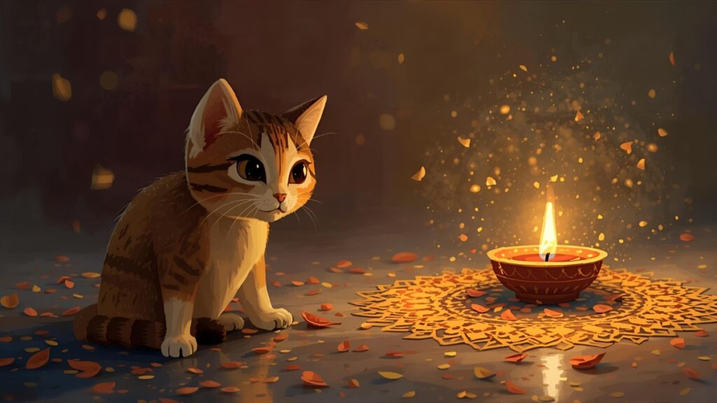 Short Diwali Stories for Toddlers in English 8 The Cat Who Loved Diyas 1