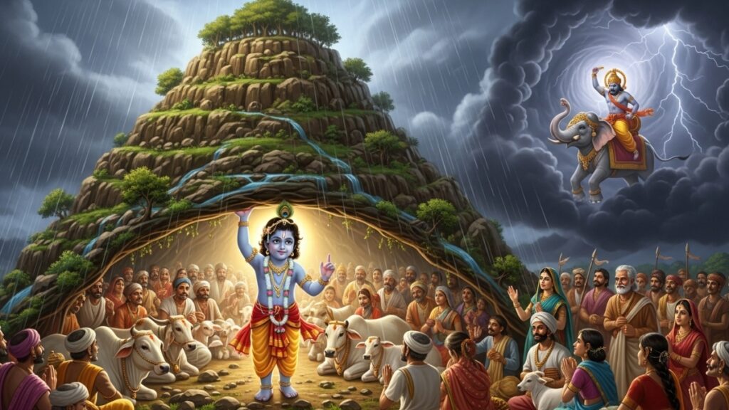 Govardhan Puja Story for Kids in English 7 The Secret of the Hill