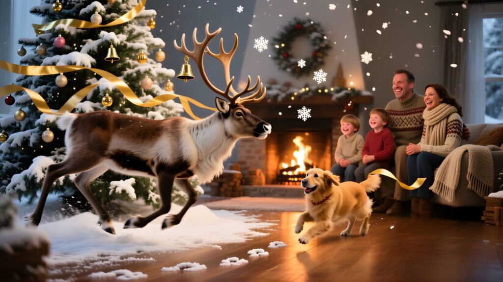 Funny Short Christmas Stories for Kids 8 Reindeer in the Living Room