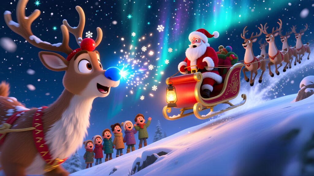 Funny Short Christmas Stories for Kids 5 Rudolphs Red Nose Mishap