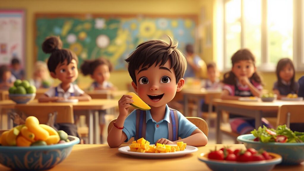 Ethan Tries Something New at Lunch