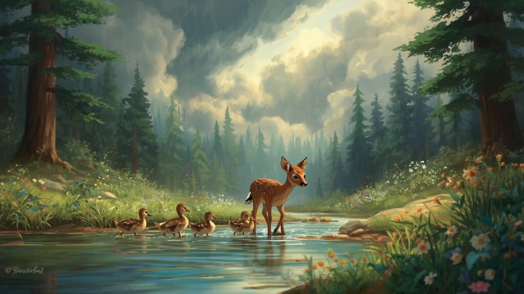 The Brave Fawn and the Whispering Wind