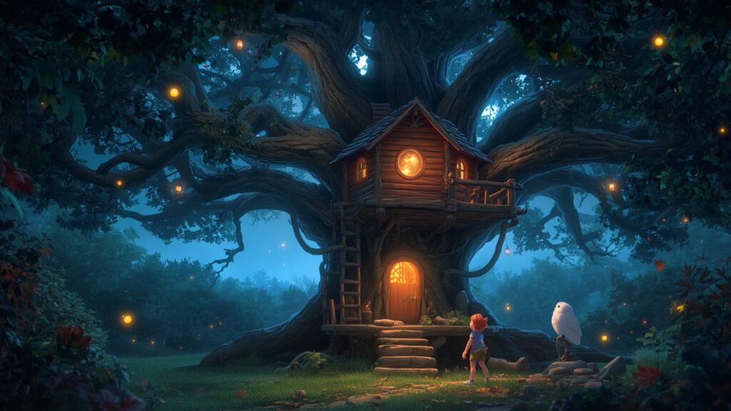 The Moonlit Treehouse with the Missing Ladder